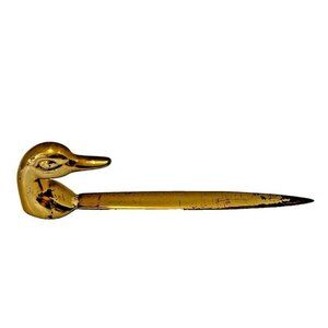 Vintage Brass Duck Head Letter Opener Solid Brass‎ 7” Old Money Business Office